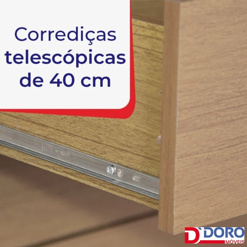 Guarda-Roupa Casal 2 Portas Titanium Ripado MDF Cinamomo/Off White D Doro