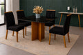 Conjunto Mesa Los Angeles 90 × 90 cm com 4 Cadeiras Isa — Cinamomo/Preto e Preto