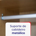 Roupeiro Titanium Branco 2 Portas C/ 1 Espelho Detalhe Ripado 100% MDF - D Doro