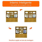 Opções de organização interna do guarda-roupa Mônaco casal com doze gavetas