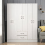 Guarda-roupa Jamaica branco com seis portas e duas gavetas