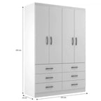 Medidas externas do guarda-roupa Treviso branco Evidência