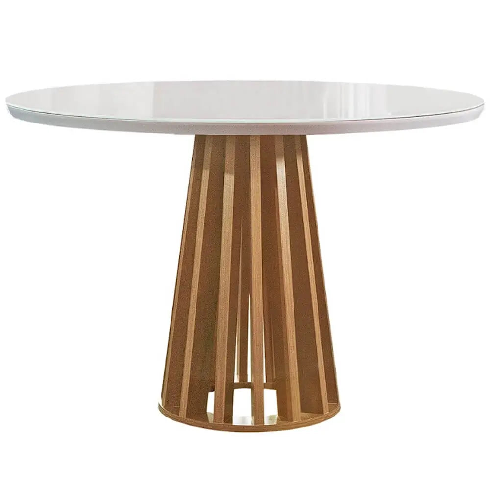 Mesa de Jantar Berlim Redonda 1,00 m Cinamomo/Off White Cel Móveis