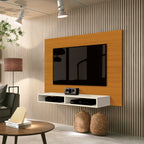 Painel Fox Cedro e Off White para TV até 43 polegadas — componente do Combo Sala 08