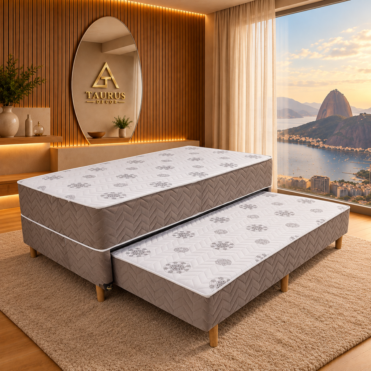 Bibox solteiro com auxiliar – Taupe – principal Taurus Decor