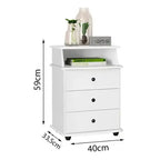 ️ Mesa de Cabeceira Luxo 3 Gavetas - Branco
