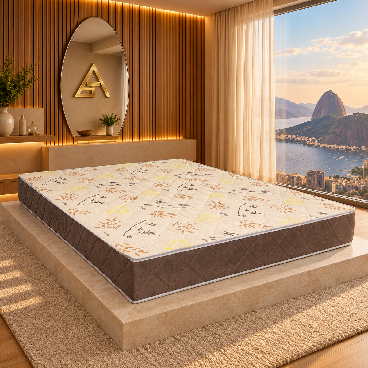 Colchão D33 casal 138 × 188 × 14 cm – principal ambientada Taurus Decor