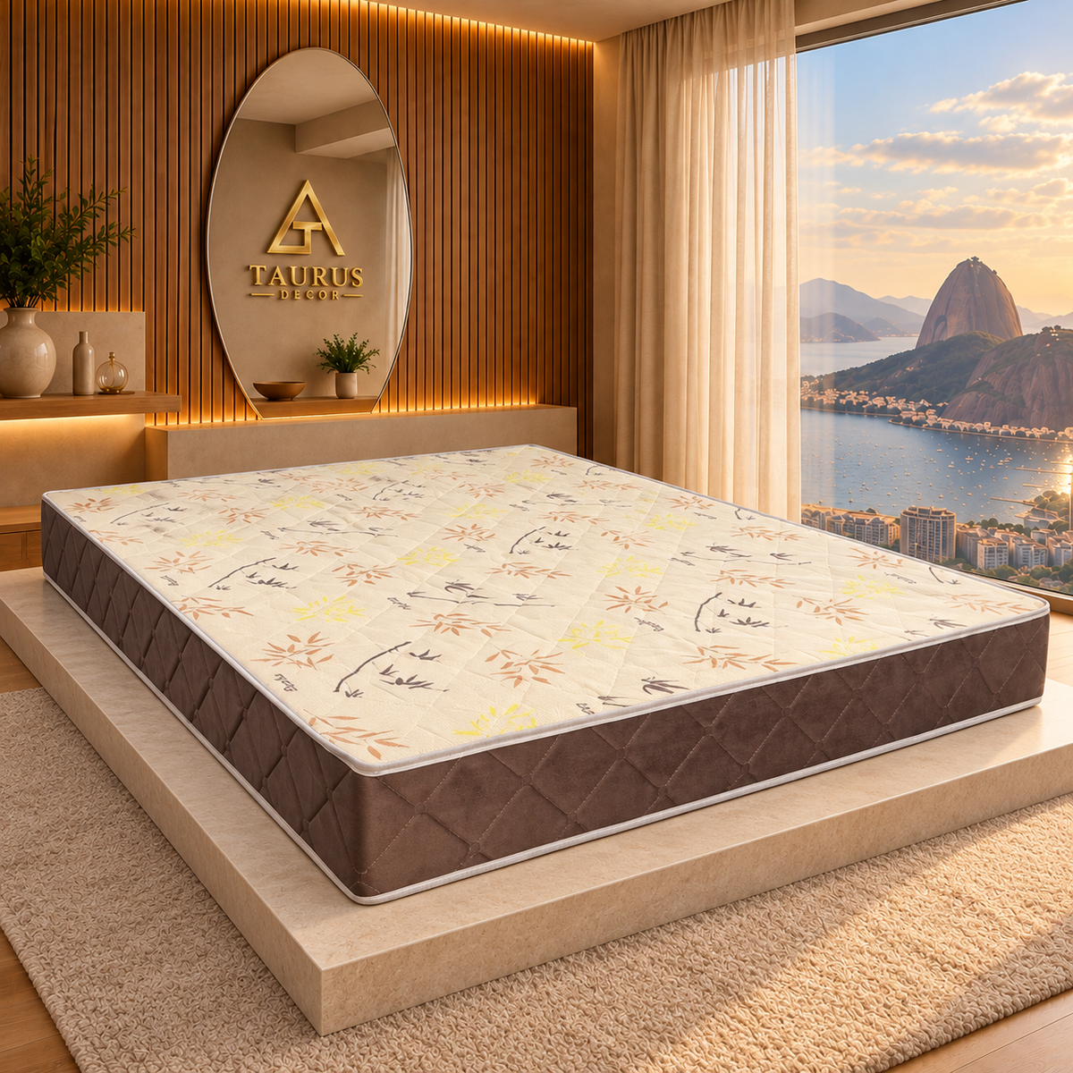 Colchão D33 casal 138 × 188 × 18 cm – principal ambientada Taurus Decor