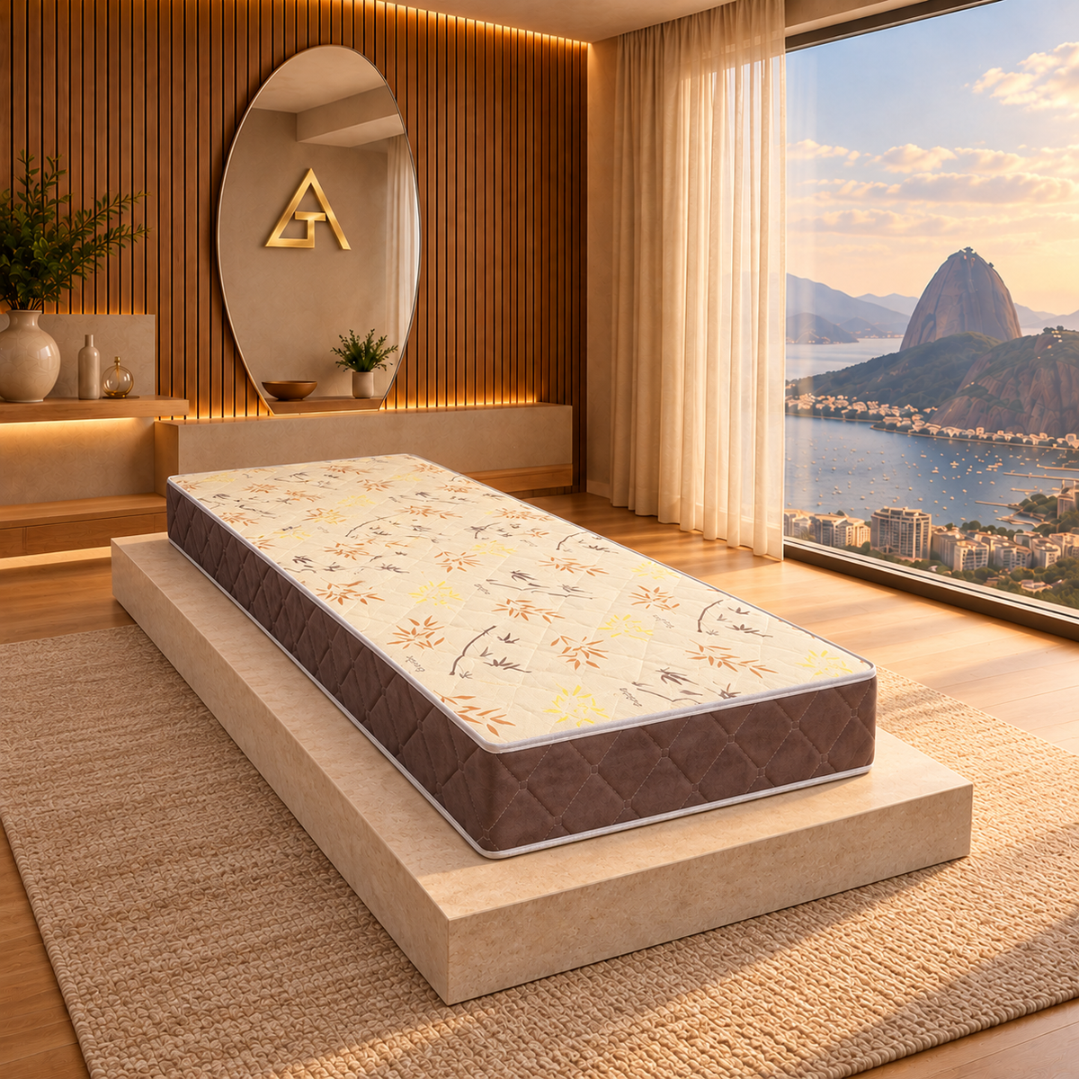 Colchão D33 solteiro 88 × 188 × 12 cm – principal ambientada Taurus Decor