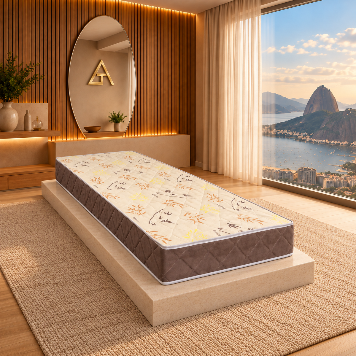 Colchão D33 solteiro 88 × 188 × 14 cm – principal ambientada Taurus Decor