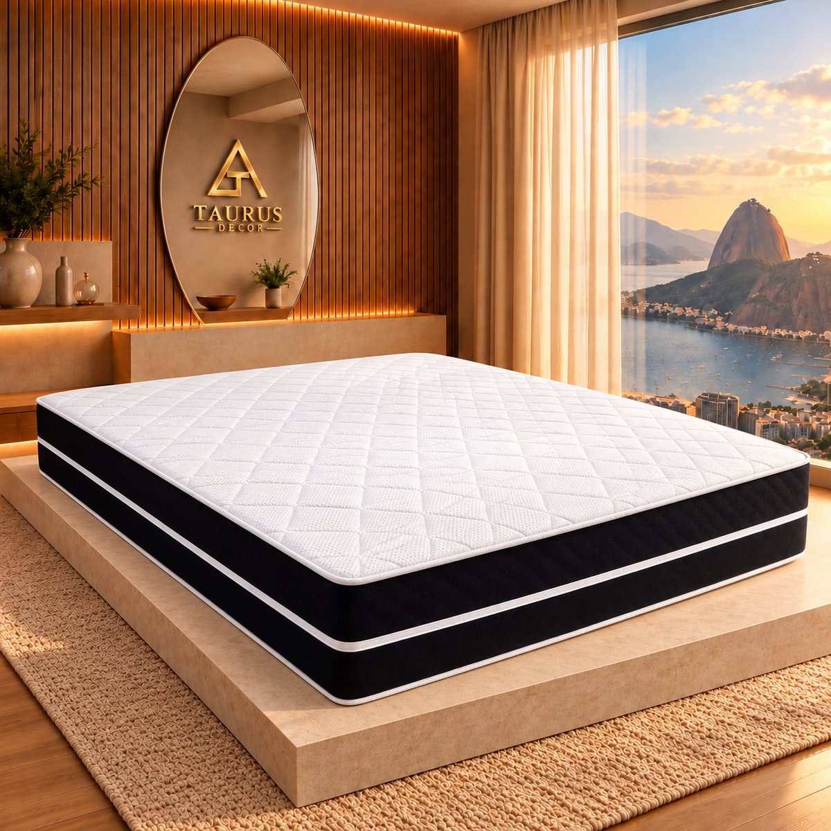 Colchão de molas ensacadas D33 King 193 × 203 × 26 cm – principal Taurus Decor