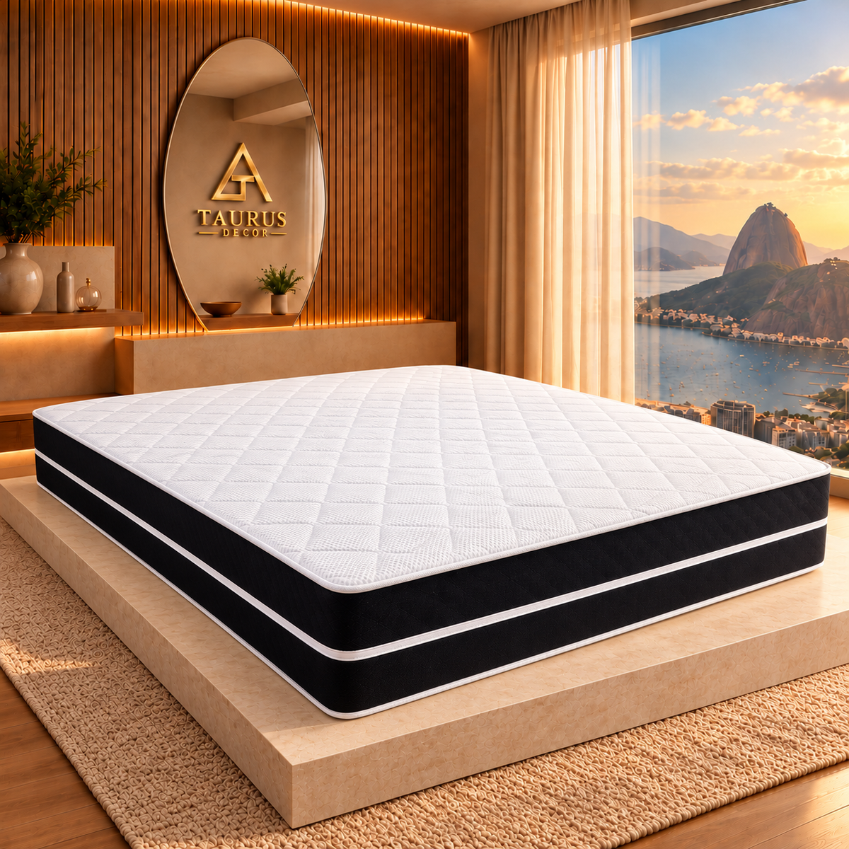Colchão de molas ensacadas D33 King 193 × 203 × 32 cm – principal Taurus Decor