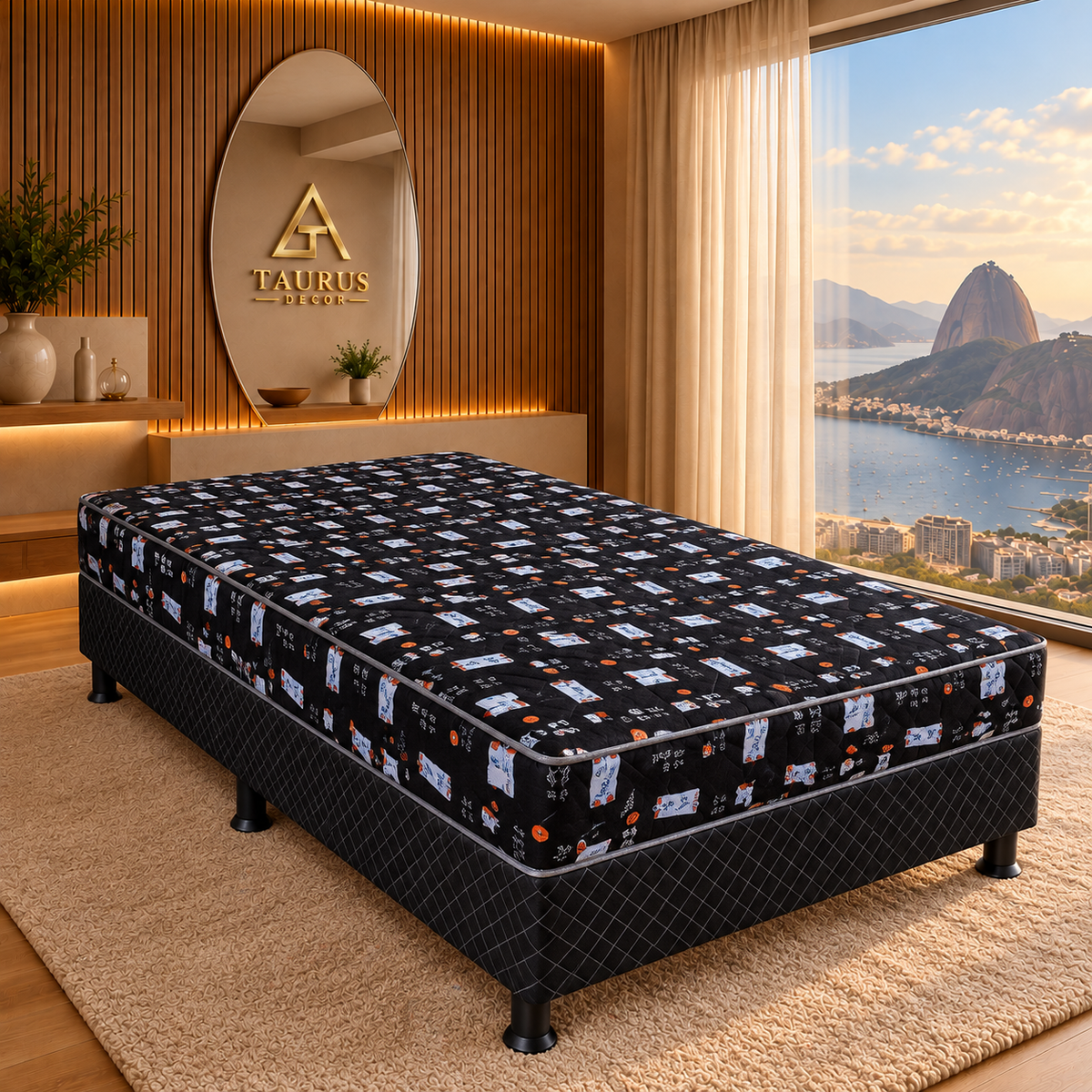 Cama box conjugada Black Solteiro D20 88 × 188 cm
