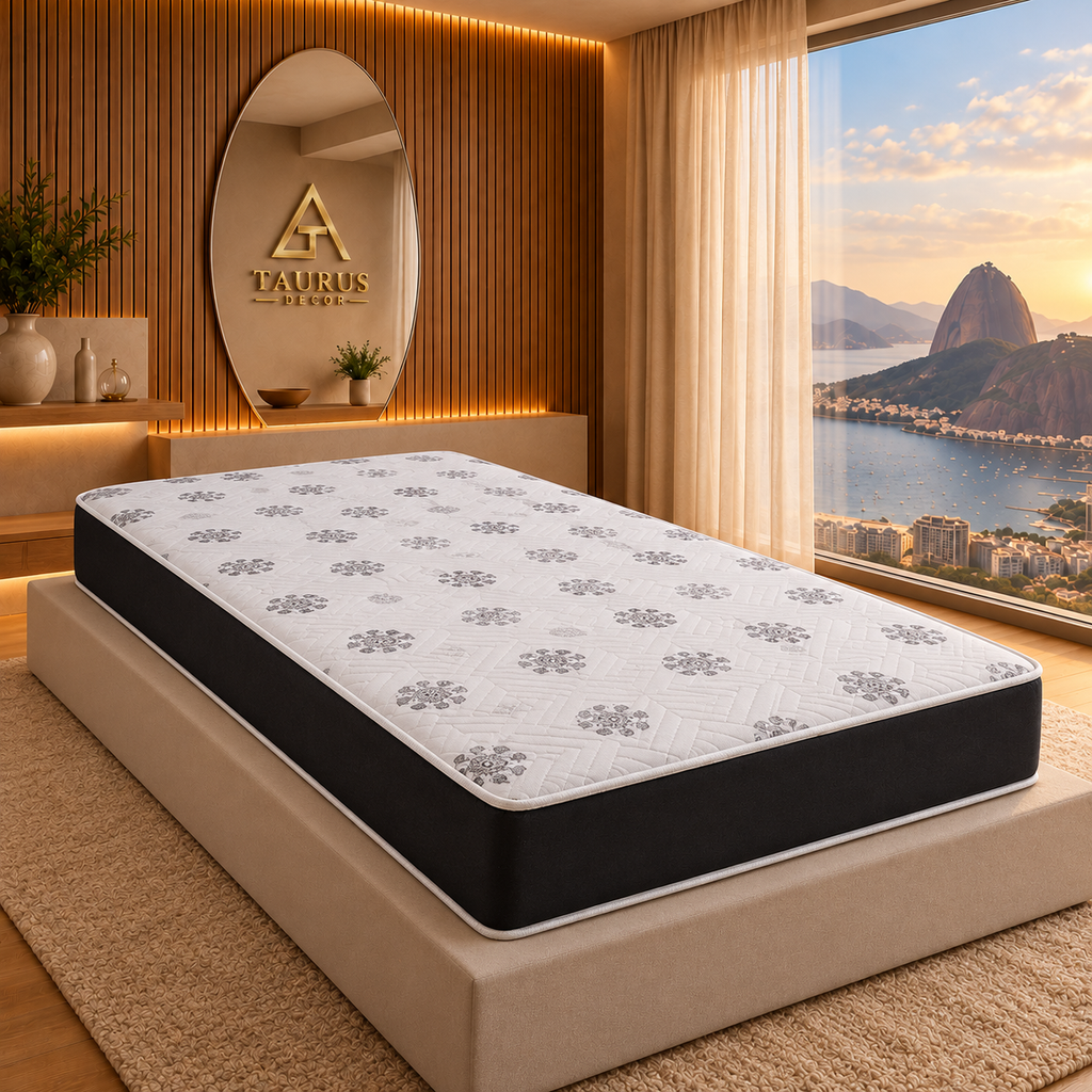 d28 solteiro – imagem principal ambientada – 88 × 188 cm, altura 14 cm
