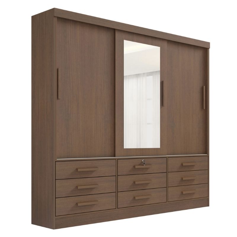 Roupeiro Meridian 3 Portas Castanho - D Doro