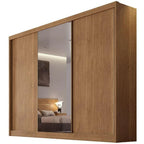 Guarda-roupa Diamond Casal 3 Portas 8 Gavetas com espelho – Cumaru