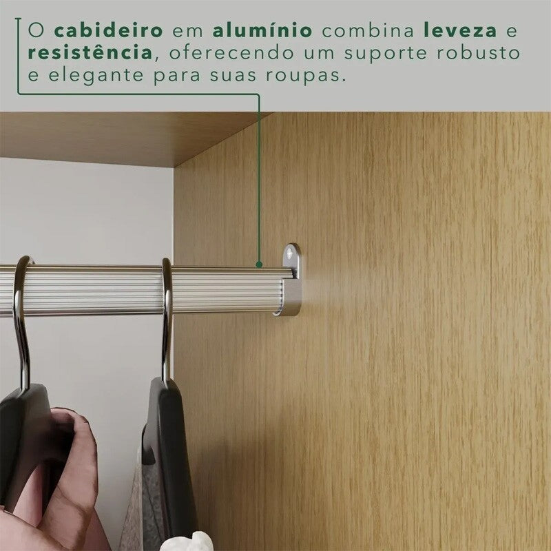 Roupeiro Estrela Premium Jequitiba Granizo 6 Portas 2 Gavetas C Pes Larg 1.50m Salleto