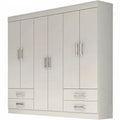 Guarda-roupa Hércules Casal 6 Portas 4 Gavetas sem espelho – Branco
