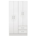 Guarda-roupa Panamá Solteiro 4 Portas 2 Gavetas – Branco