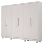 Guarda-roupa Sergipe Casal 6 Portas 2 Gavetas sem espelho e com pés – Branco