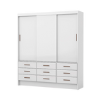 Guarda-roupa Sevilha Casal 3 Portas 9 Gavetas sem espelho – Branco