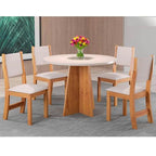 Mesa Flipp redonda 90 cm Mel Blonde com quatro cadeiras Sol Viero, foto do fornecedor