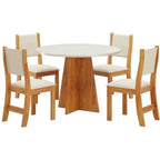 Mesa Flipp redonda 90 cm Mel Blonde com quatro cadeiras Sol Viero, foto do fornecedor