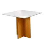 Mesa de Jantar Moscou 90 × 90 cm com Vidro Cinamomo/Off White – Minas Plac
