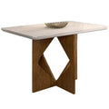 Mesa de Jantar Madrid 160 × 80 cm com Vidro Cinamomo/Off White – Minas Plac