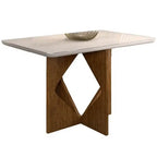 Mesa de Jantar Madrid 160 × 80 cm com Vidro Cinamomo/Off White – Minas Plac