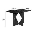 Mesa de Jantar Madrid 160 × 80 cm com Vidro Cinamomo/Off White – Minas Plac – detalhes