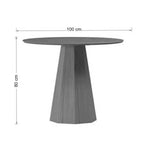 Mesa de Jantar Isis Redonda 100 cm sem Vidro Off White/Ipê – New Ceval – detalhes