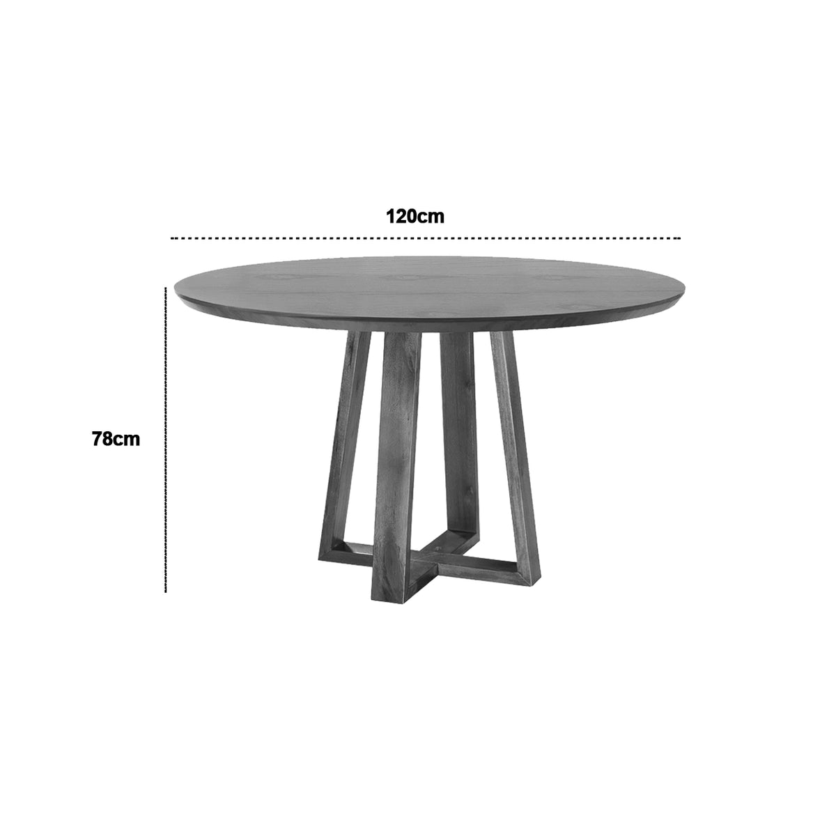 Mesa de Jantar Natale Redonda 120 cm sem Vidro Mel – Mundial – detalhes