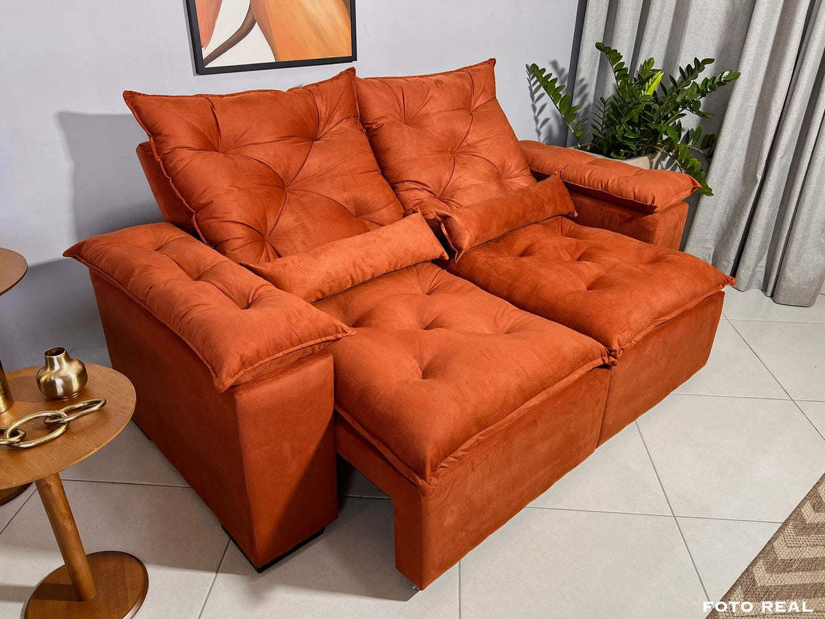 Sofá New Taurus terracota 2,00m aberto 2 — foto original do fornecedor