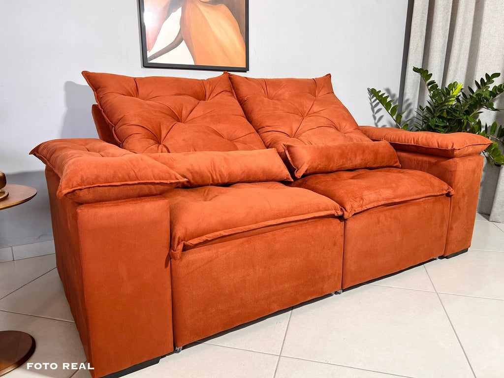 Sofá New Taurus terracota 2,00m aberto 3 — foto original do fornecedor
