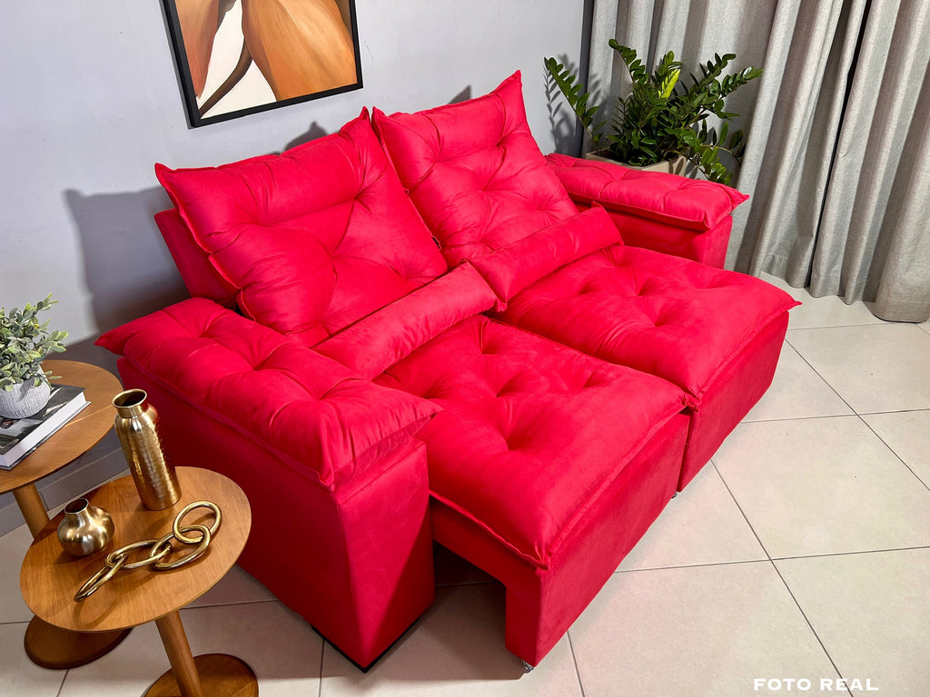 Sofá New Taurus Vermelho 2,00 m aberto 1 — foto original do fornecedor