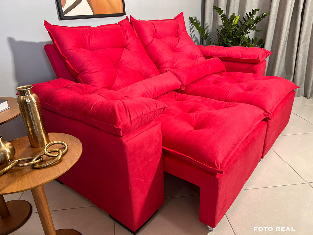 Sofá New Taurus Vermelho 2,00 m aberto 2 — foto original do fornecedor
