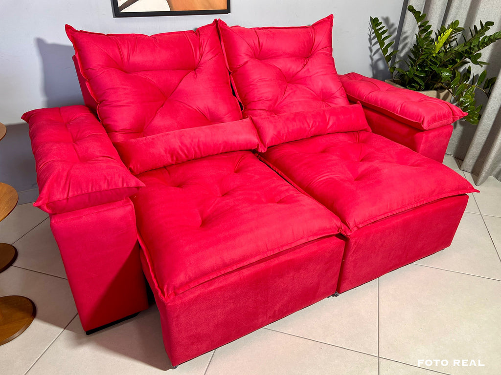 Sofá New Taurus Vermelho 2,00 m aberto 3 — foto original do fornecedor
