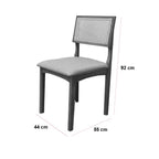 Conjunto mesa de Jantar Atlanta 1,00m Redonda com Vidro + 4 Cadeiras em Linho - Minas Plac