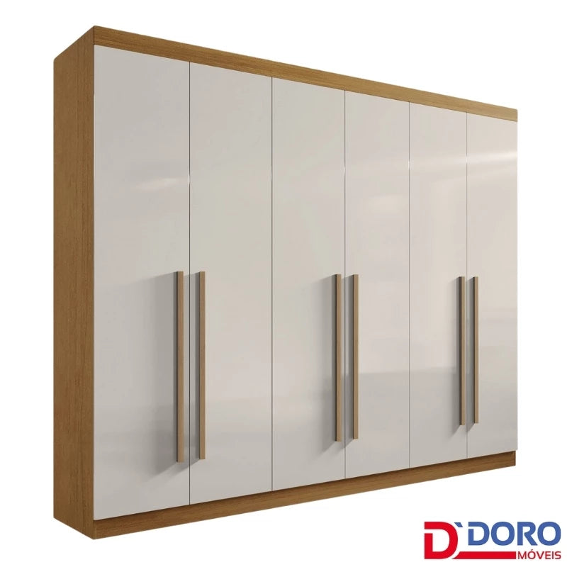 Roupeiro Da Vinci Plus 6 Portas Cinamomo/Off White - D Doro