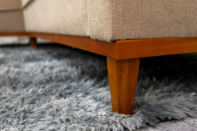 Sofá 3 Lug. Milão C/Chaise Lado Direito Linho Bege 1006 Larg. 2.30m - Molas Ensacadas