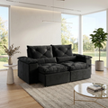 Sofá Retrátil e Reclinável Grécia 1,95 m Suede Preto
