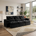 Sofá Retrátil e Reclinável Grécia 2,70 m Suede Preto