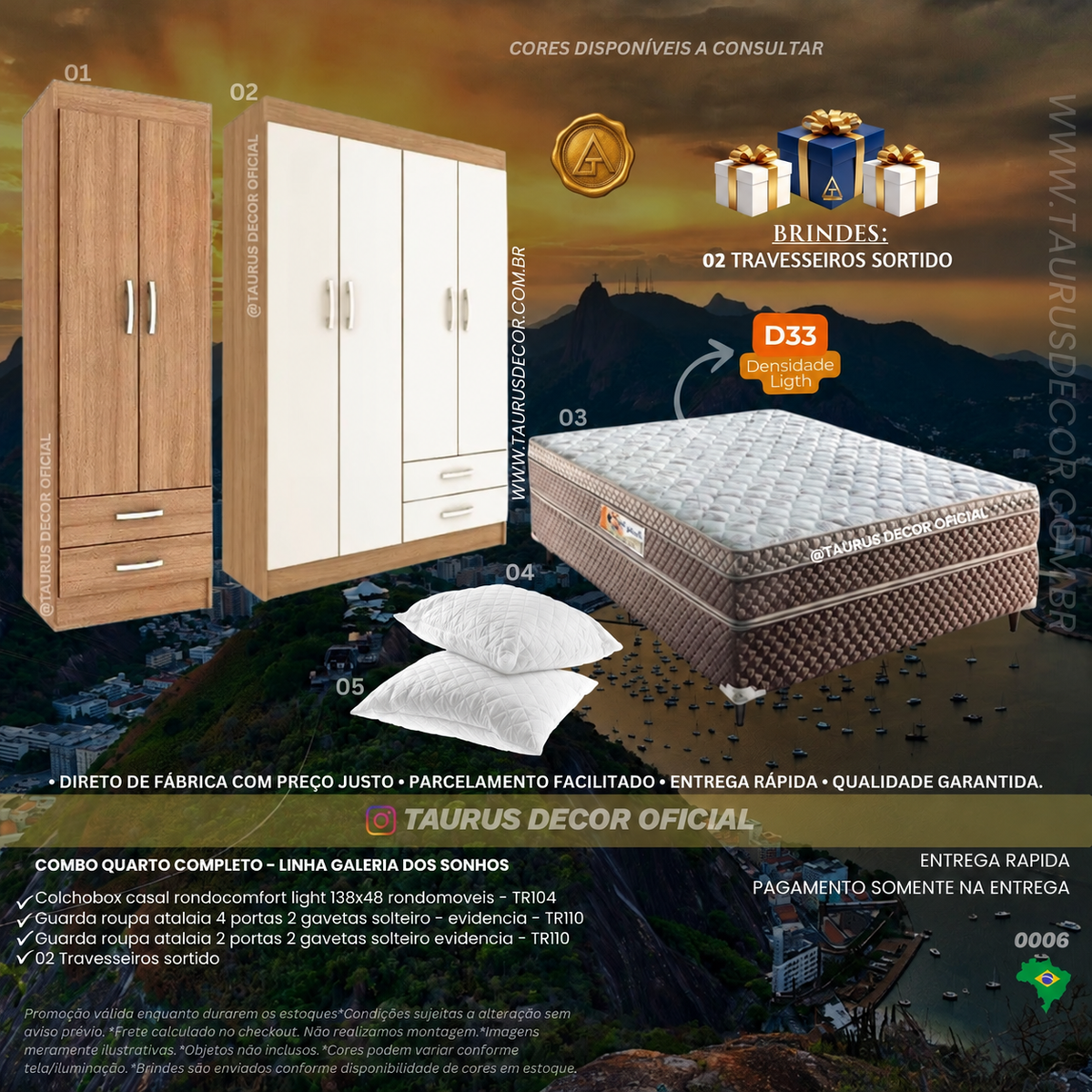 Combo Quarto Completo 06 — composição dos móveis sem preço impresso
