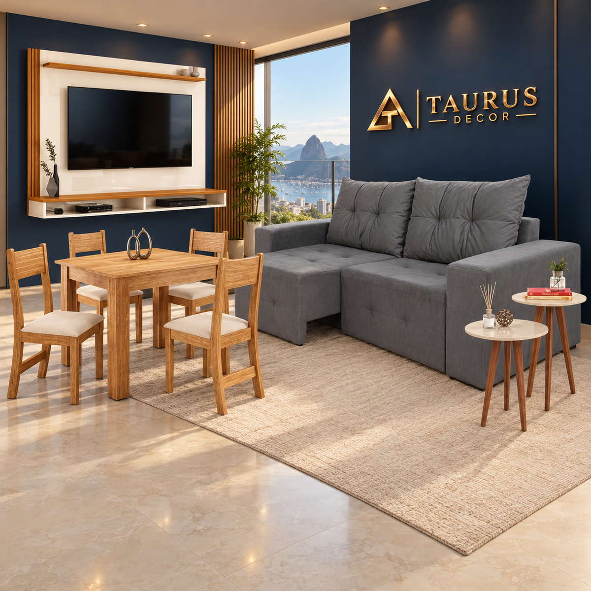 Super Combo Sala Completa 04 em ambiente Taurus Decor