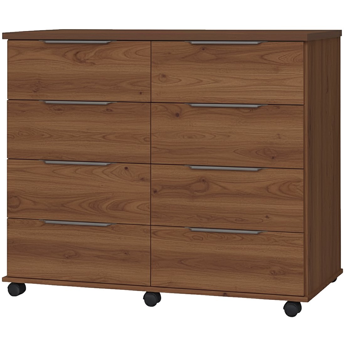 Cômoda Athenas 8 Gavetas com Rodízios Rud Rack — Cedro