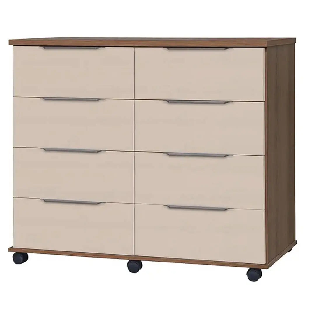 Cômoda Athenas 8 Gavetas com Rodízios Rud Rack — Cedro Areia