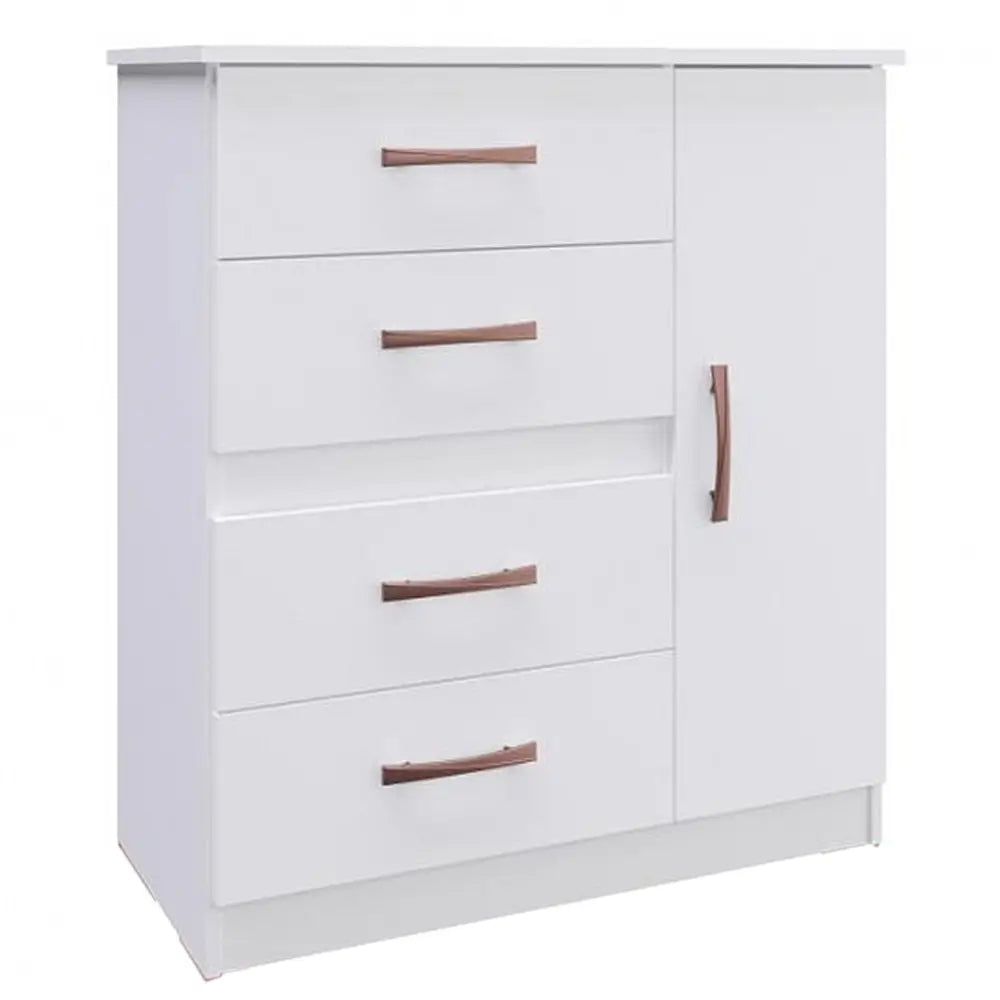 Cômoda Caribe Doripel 4 Gavetas 1 Porta — Branco