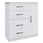 Cômoda Caribe Doripel 4 Gavetas 1 Porta — Branco