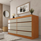 Cômoda Espanha 8 Gavetas Tcil — Cinamomo Off White — Vista adicional do produto. Objetos decorativos não inclusos.